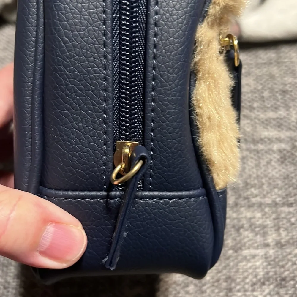NWT Bath & Body Works FAUX LEATHER & FUR Cosmetic Bag